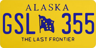 AK license plate GSL355