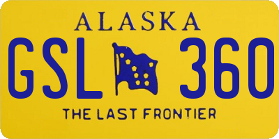 AK license plate GSL360