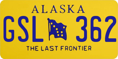 AK license plate GSL362