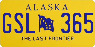 AK license plate GSL365