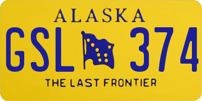 AK license plate GSL374