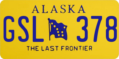 AK license plate GSL378