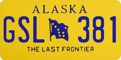 AK license plate GSL381