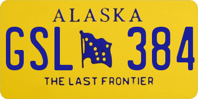 AK license plate GSL384