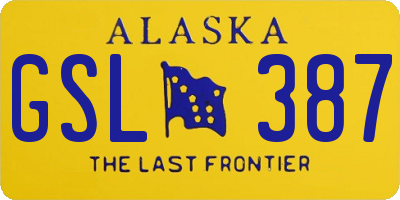 AK license plate GSL387