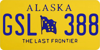 AK license plate GSL388