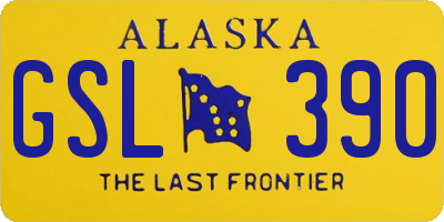 AK license plate GSL390