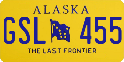 AK license plate GSL455