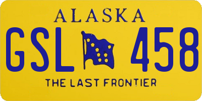 AK license plate GSL458