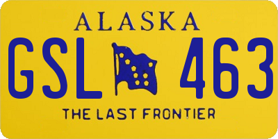 AK license plate GSL463