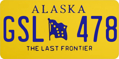 AK license plate GSL478