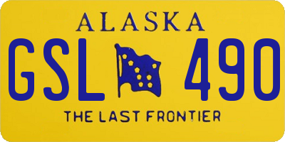 AK license plate GSL490