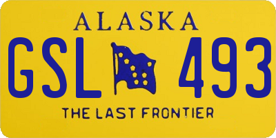 AK license plate GSL493