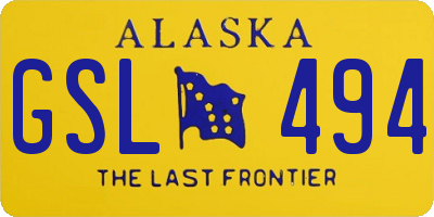 AK license plate GSL494