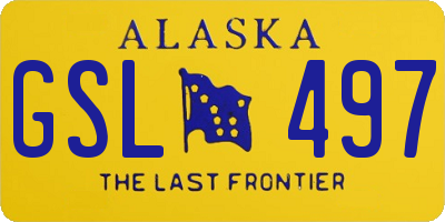 AK license plate GSL497