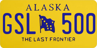 AK license plate GSL500