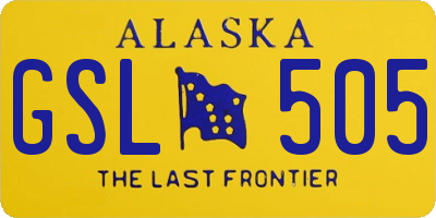 AK license plate GSL505