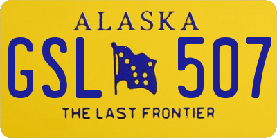 AK license plate GSL507
