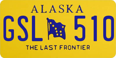 AK license plate GSL510
