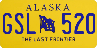 AK license plate GSL520