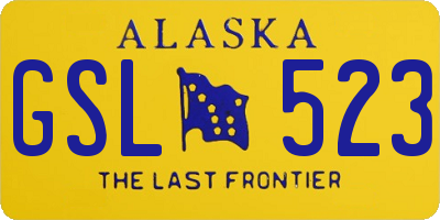 AK license plate GSL523