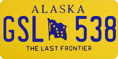 AK license plate GSL538