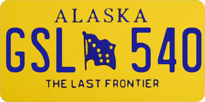 AK license plate GSL540