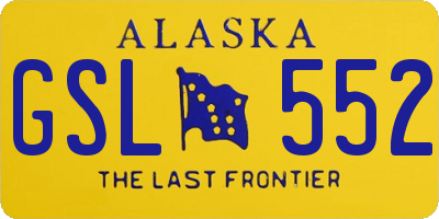 AK license plate GSL552