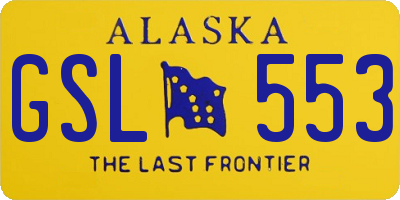 AK license plate GSL553