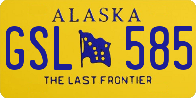 AK license plate GSL585