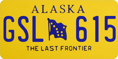 AK license plate GSL615
