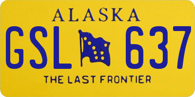 AK license plate GSL637