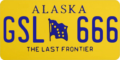 AK license plate GSL666
