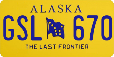 AK license plate GSL670