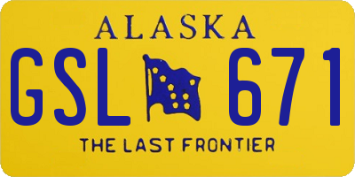 AK license plate GSL671