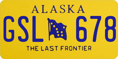 AK license plate GSL678