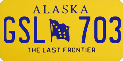 AK license plate GSL703