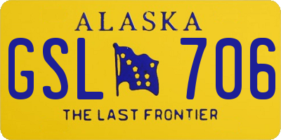 AK license plate GSL706