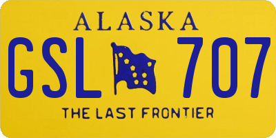AK license plate GSL707