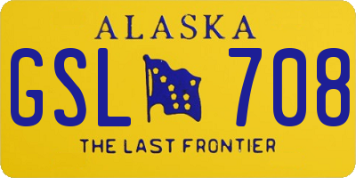 AK license plate GSL708