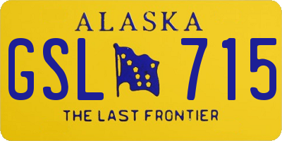 AK license plate GSL715