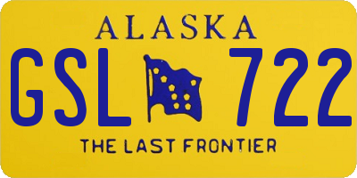 AK license plate GSL722