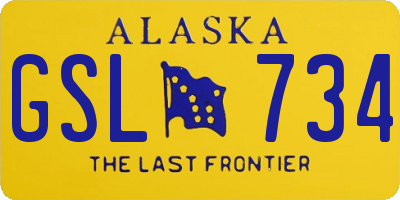 AK license plate GSL734