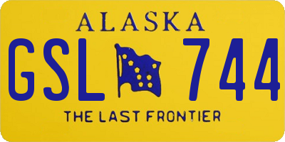 AK license plate GSL744