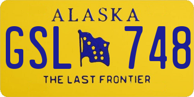 AK license plate GSL748