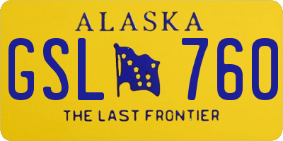 AK license plate GSL760