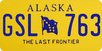 AK license plate GSL763