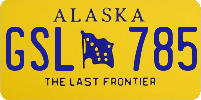 AK license plate GSL785