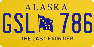 AK license plate GSL786