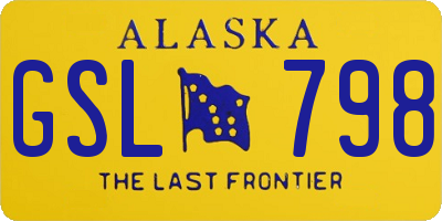AK license plate GSL798